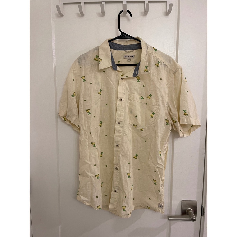 Toad & Co Organic Cotton Men's Margarita Button Down Shirt‎ Summer Vacation